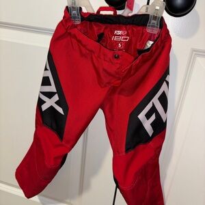 Fox Kids Red and Black racing Pants